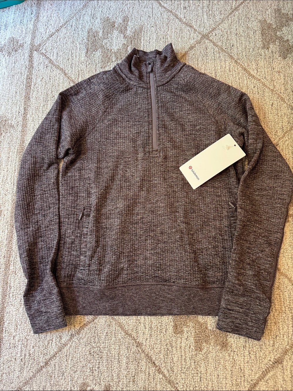 lululemon athletica Heathered Brown Quarter-Zip Pullover